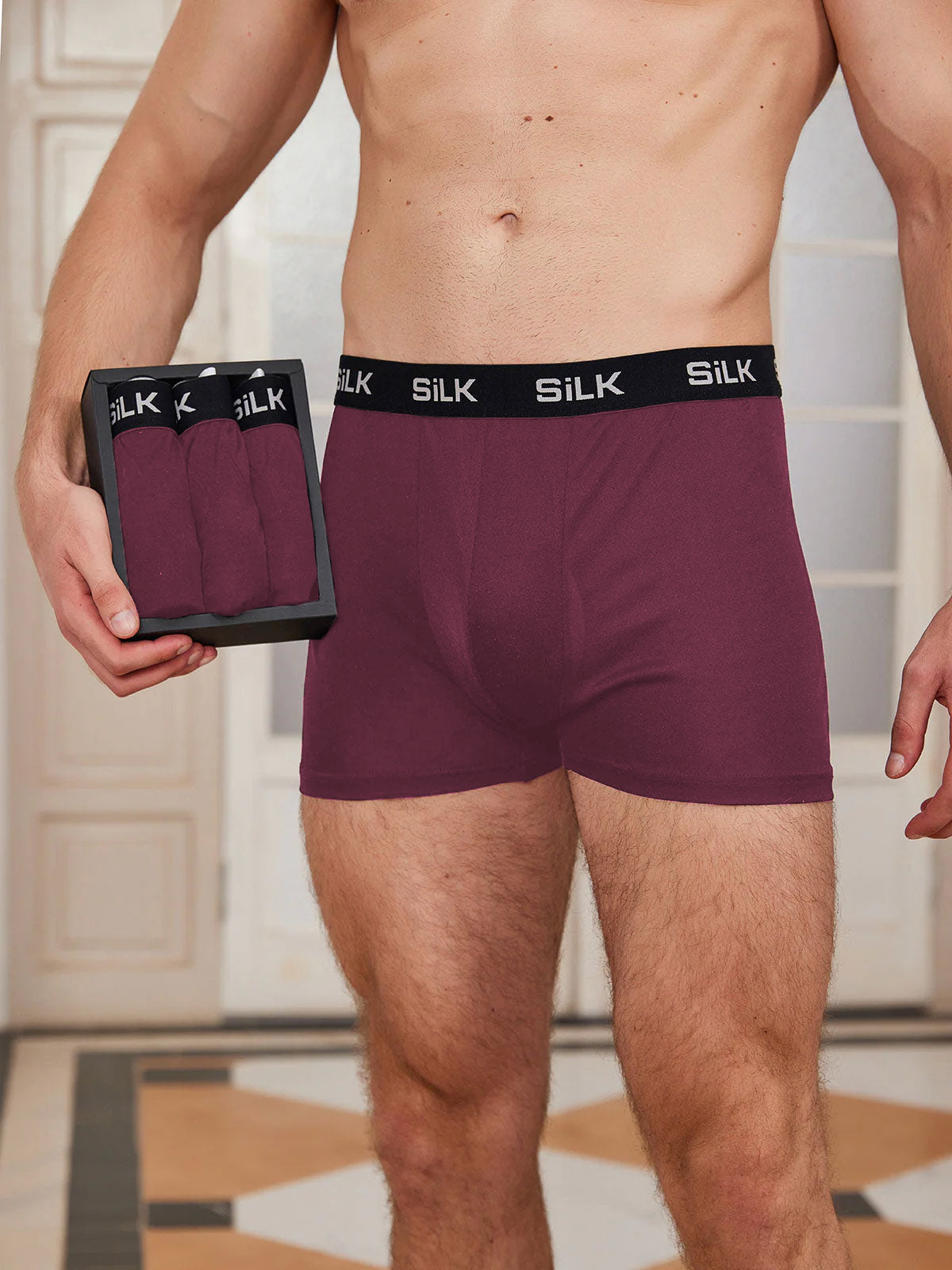 3-Pack Herrboxershorts Ultra Mjuka Bekväma i Ren Siden