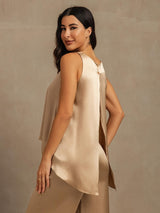 [Champagne] SilkSilky-SE Sleeveless Scoop Neck Cami Toppar 002