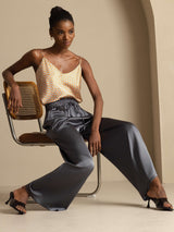 [Mörkgrå] SilkSilky-SE 19Momme Womens Pants 007