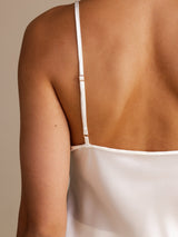 [Vit] SilkSilky-SE Spaghetti Strap V Neck Cami Toppar 004