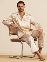 [Champagne] SilkSilky-SE Long Sleeve Lapel Collar Herr Pyjama 001