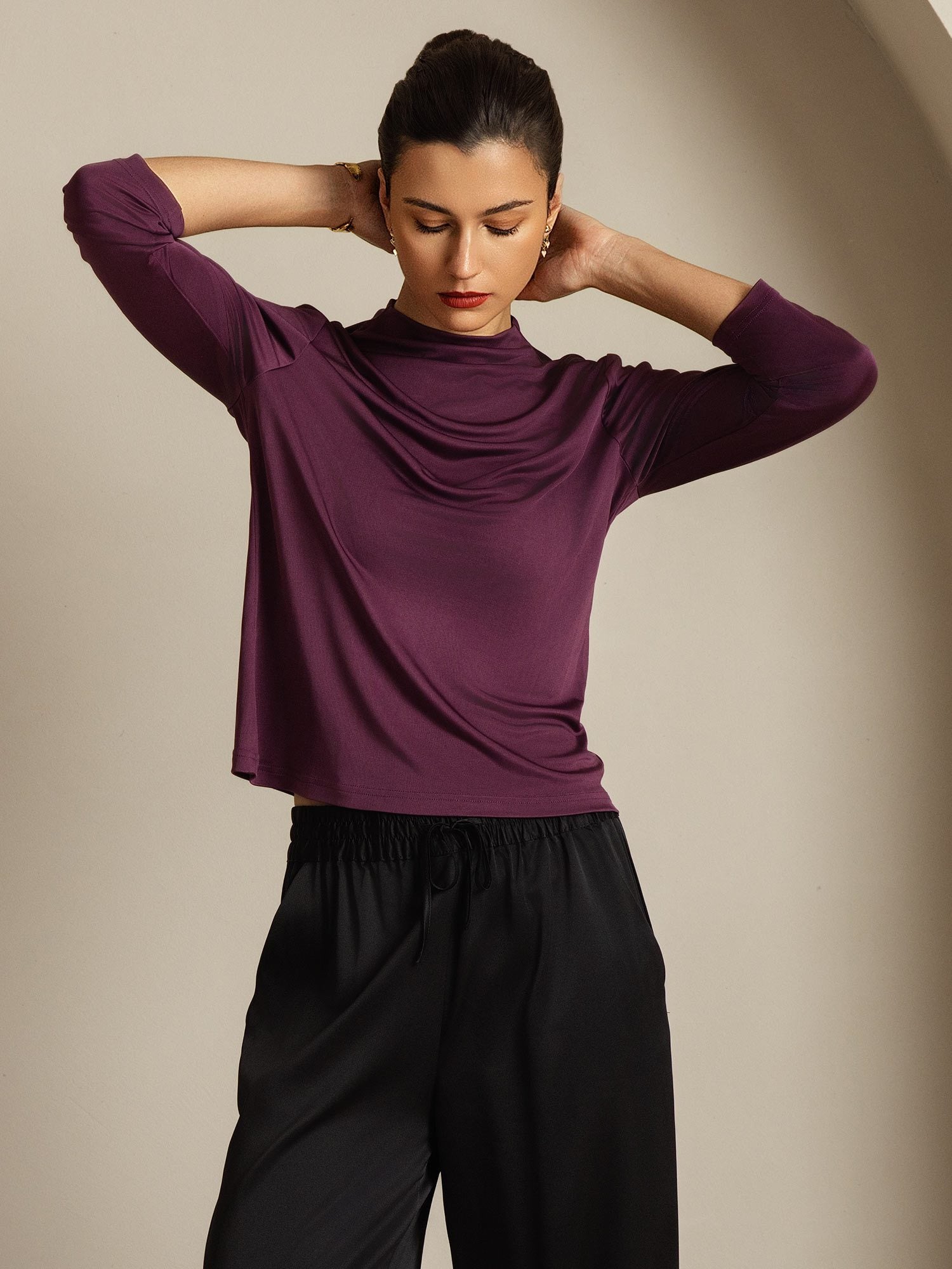 [Lila] SilkSilky-SE Rent Silke Womens T-Shirt 007