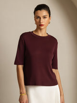[Windsorvin] SilkSilky-SE Half Sleeve Crewkrage Dam T-Shirt 003