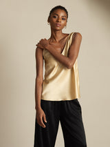 [Champagne] SilkSilky-SE Sleeveless V Neck Cami Toppar 007