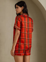 [Rutröd] SilkSilky-SE Short Sleeve Notch Collar Dam Pyjama 002