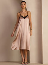 [Toscana] SilkSilky-SE Spaghetti Strap V Neck Klänning 006