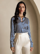 [Marin Rand] SilkSilky-SE Long Sleeve Lapel Collar Damskjorta 001