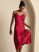 [Vin] SilkSilky-SE Spaghetti Strap V Neck Klänning 007