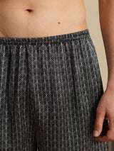 [Svart Ginkgo] SilkSilky-SE Men's Sleep Shorts 005