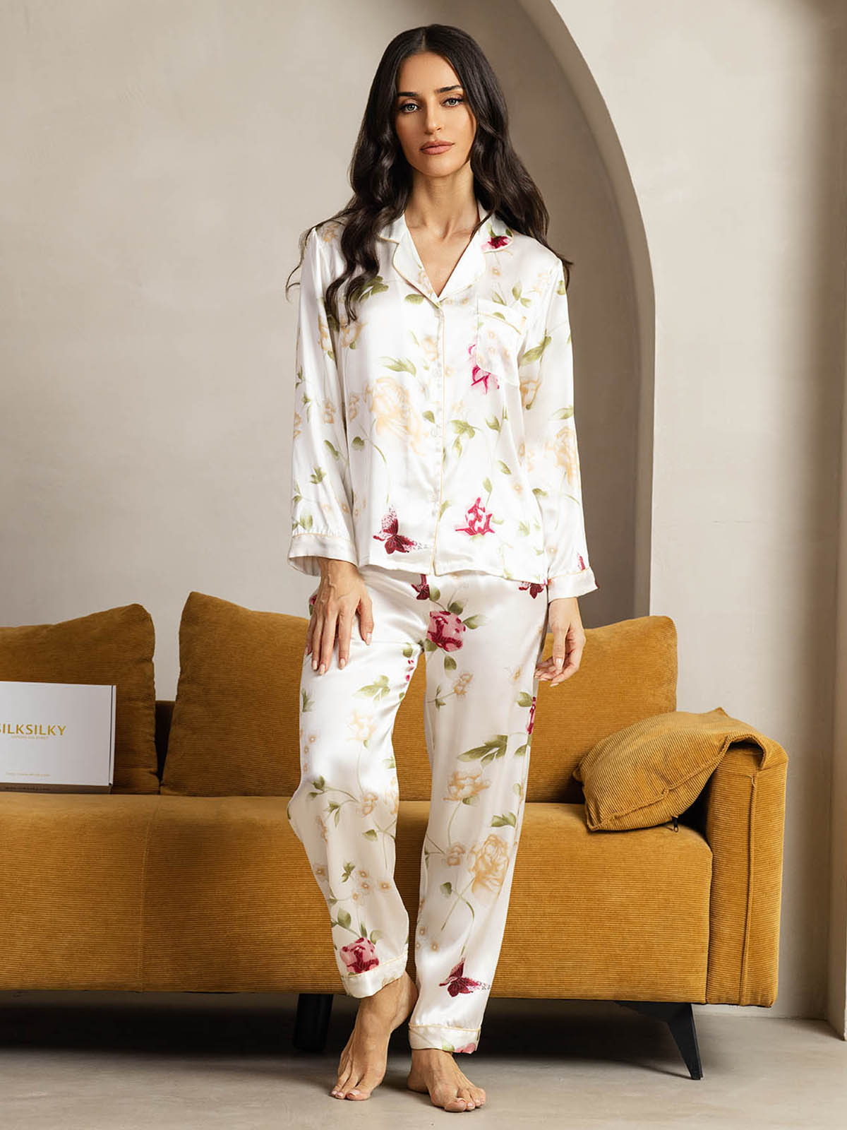 [Elfenbensblommor] SilkSilky-SE Rent Silke Womens Pajamas 003