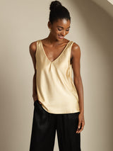 [Champagne] SilkSilky-SE Sleeveless V Neck Cami Toppar 006