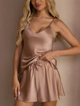 [Toscana] SilkSilky-SE Spaghetti Strap V Neck Camisole Set 004