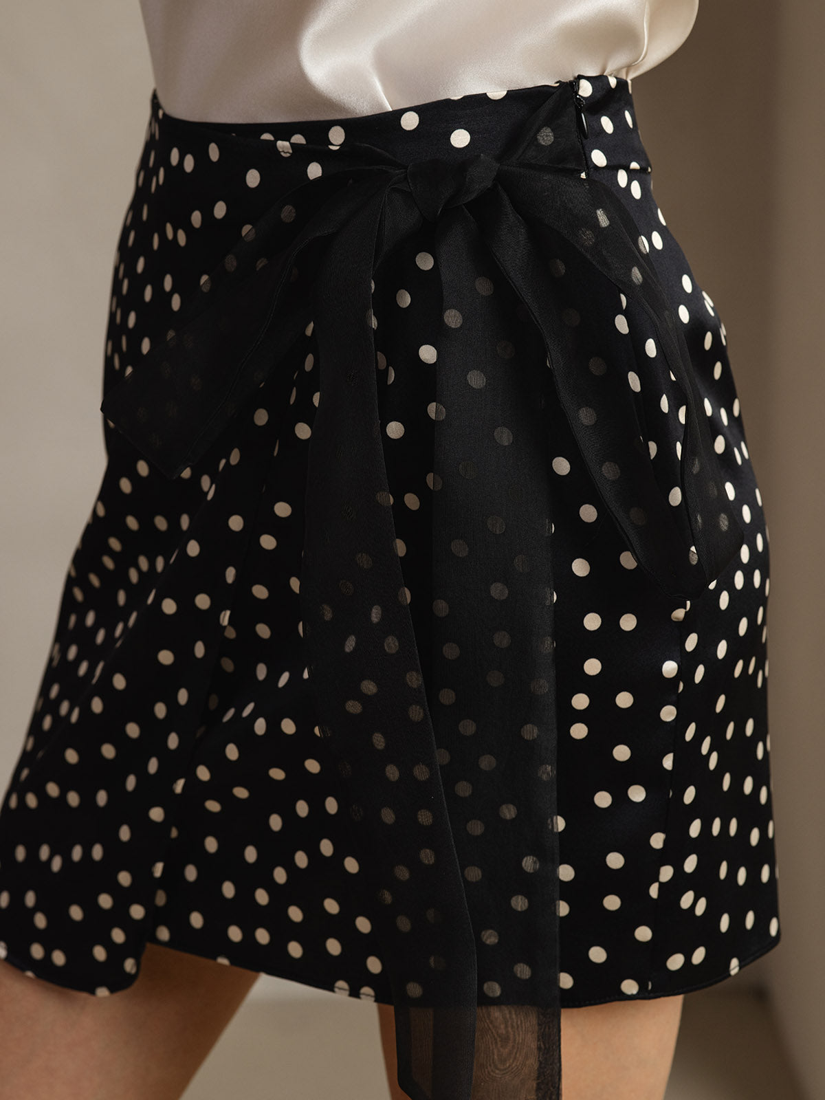 [Svart] SilkSilky-SE 19Momme Silke Skirt 003