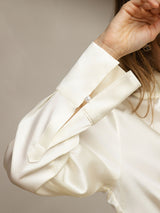 [Elfenben] SilkSilky-SE 19Momme Silke Womens Shirt 007