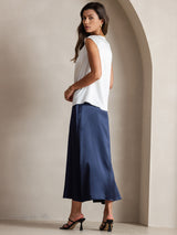 [Vit] SilkSilky-SE Cap Sleeve Cowl Neck Dam T-Shirt 002