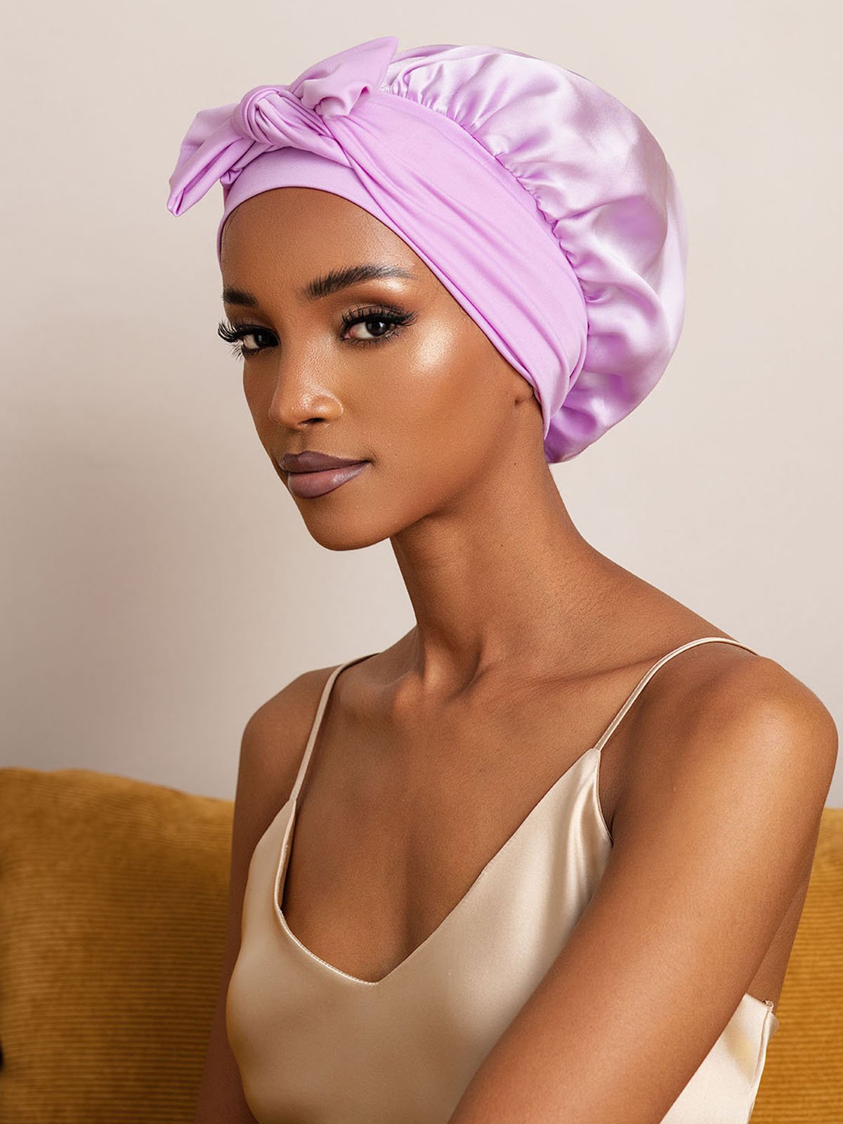 SilkSilky-SE Rent Silke Sleep Cap Lavendel 004