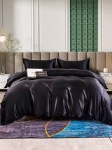 [Svart] SilkSilky-SE 25Momme Rent Silke Bedding Set 001