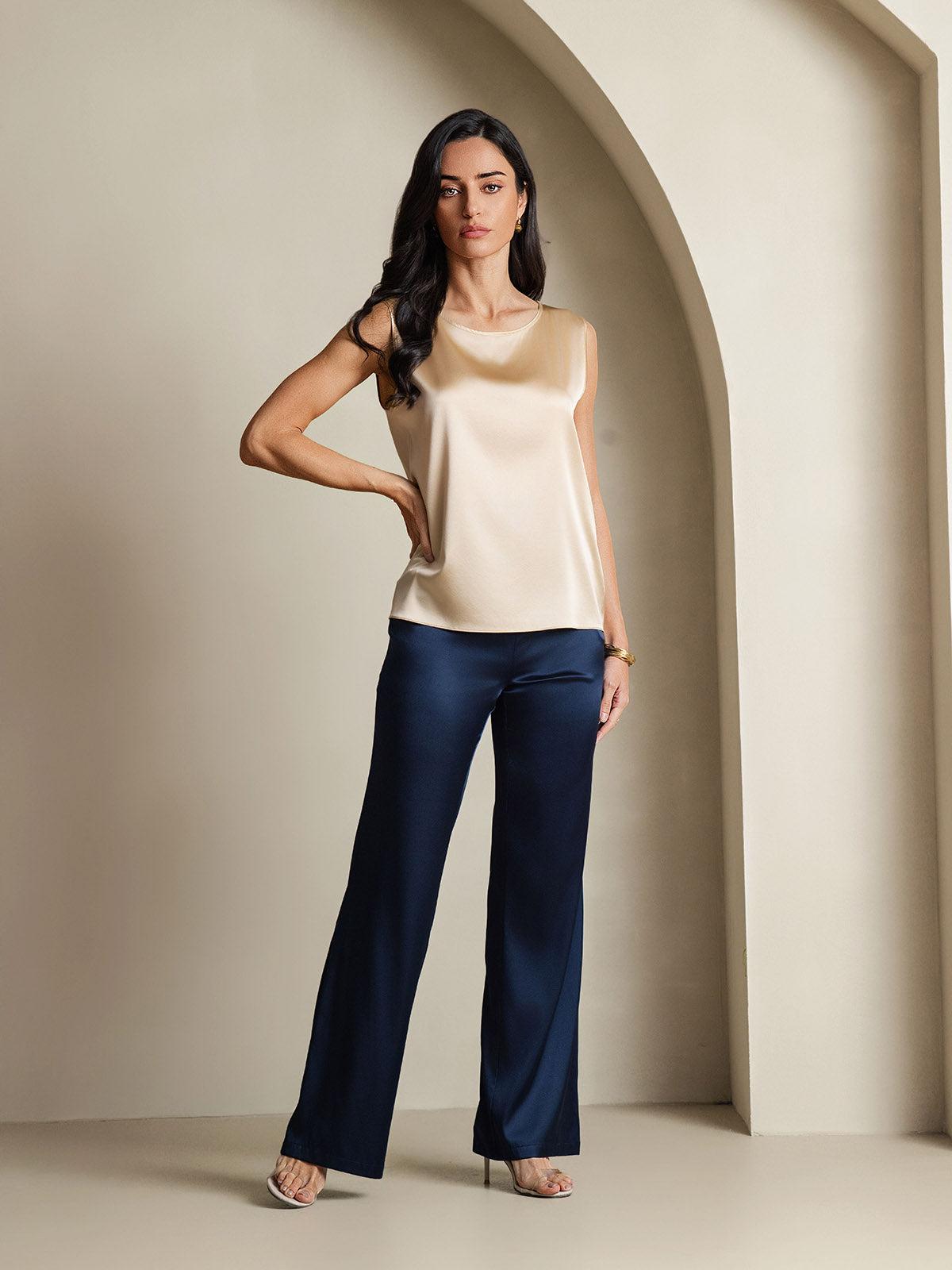 [Champagne] SilkSilky-SE 19Momme Silke Camisoles 008,