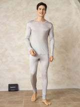 [Silver] SilkSilky-SE Lång Ärm Rund Halsringning Herr Långkalsonger 004