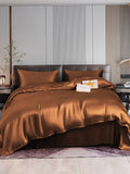 SilkSilky SE 22Momme Rent Silke Bedding Set Kaffe 001