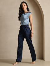 [Mörkblå] SilkSilky-SE 19Momme Silke Womens Pants 008