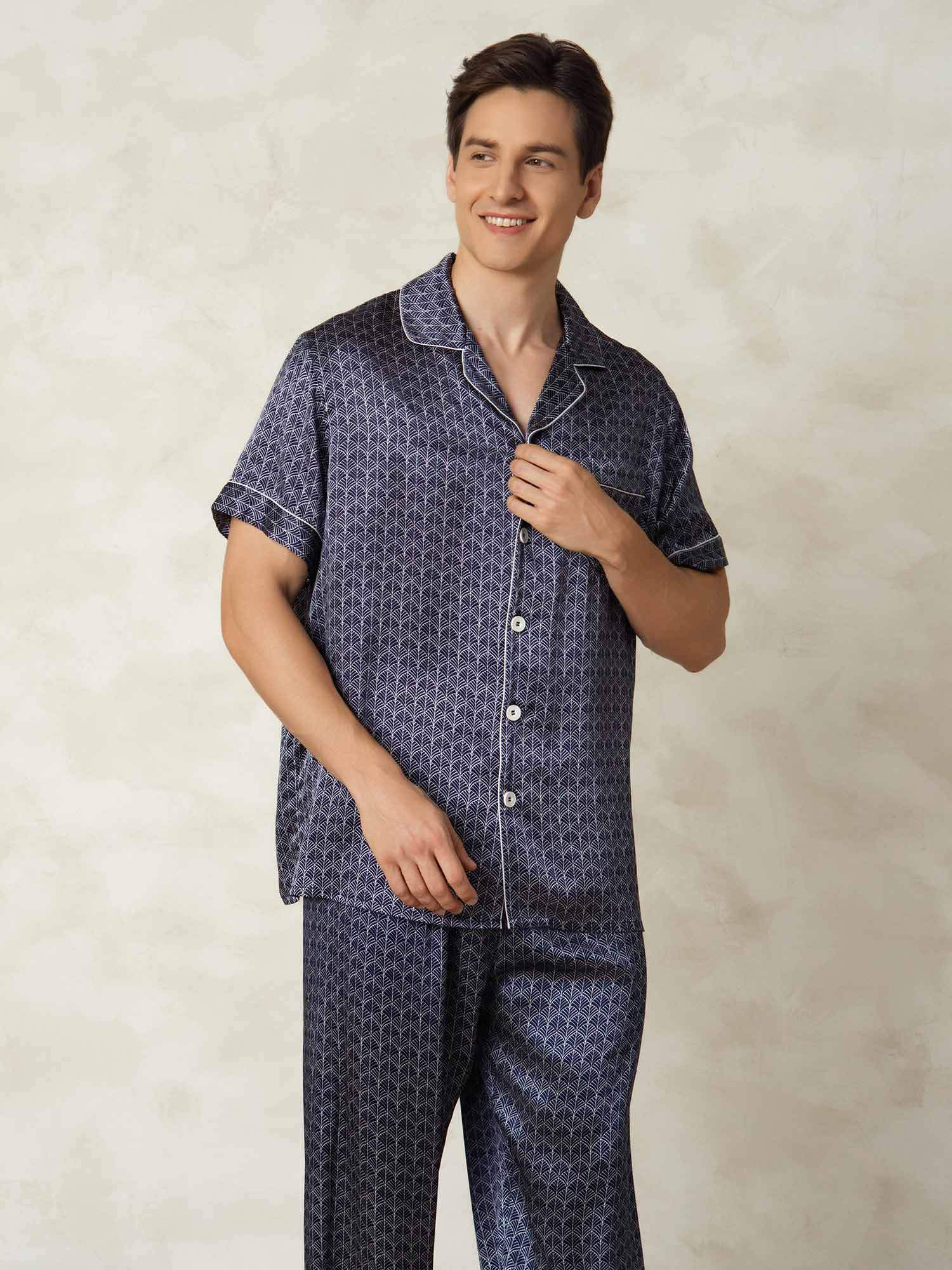 [MarinGinkgo] SilkSilky-SE Rent Silke Krage Herr Pyjama 003