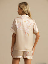 [Champagne] SilkSilky-SE Short Sleeve Lapel Collar Dam Pyjama 002