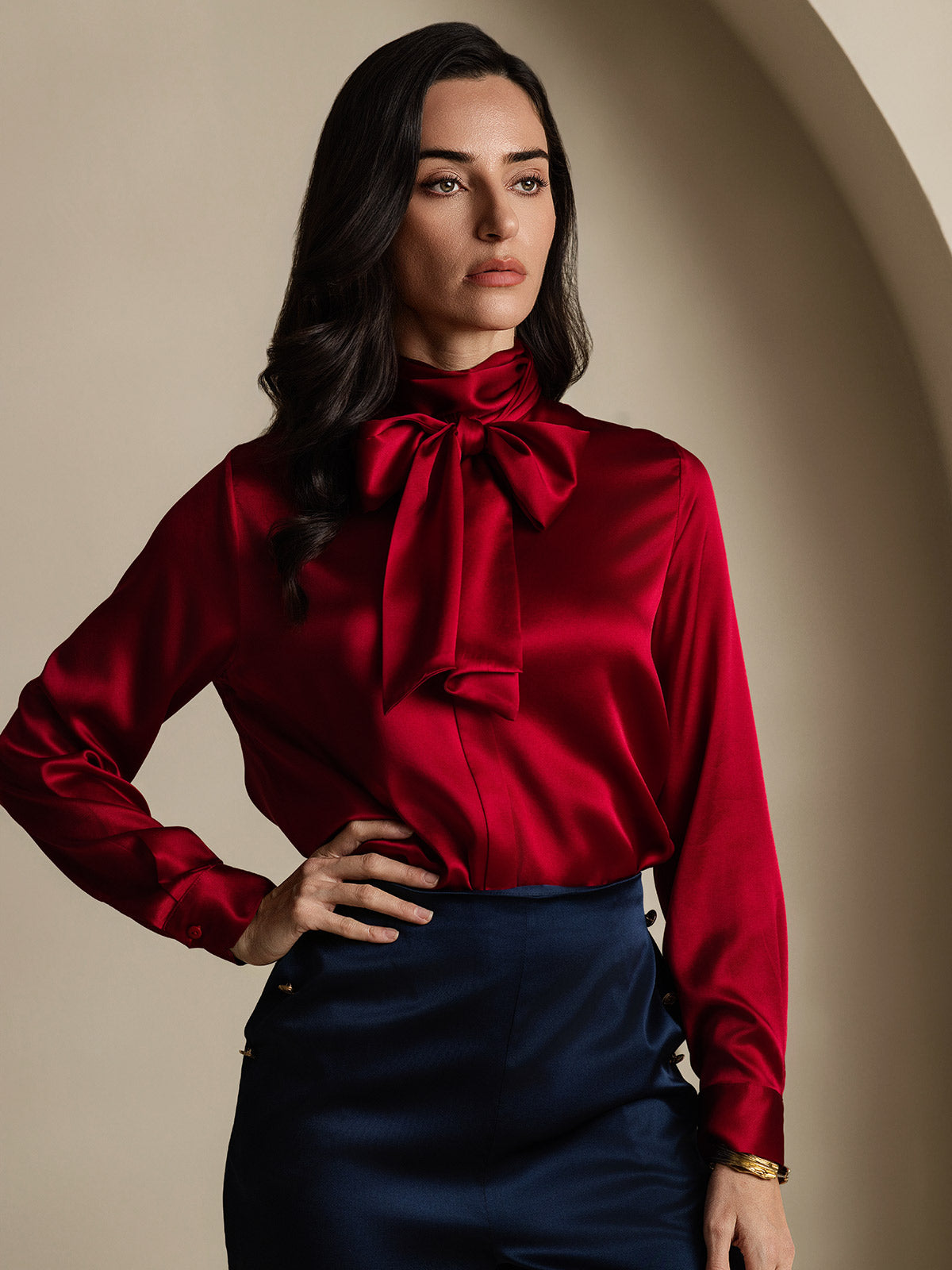 [Vin] SilkSilky-SE 19Momme Silke Womens Shirt 003