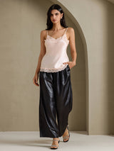 [Rosa] SilkSilky-SE Spaghetti Strap V Neck Cami Toppar 007
