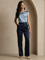 [Mörkblå] SilkSilky-SE 19Momme Silke Womens Pants 007