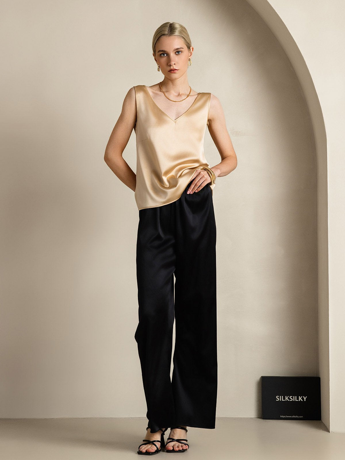 [Champagne] SilkSilky-SE 19Momme Silke Camisoles 007