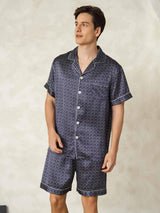 [Marin Ginkgo] SilkSilky-SE Kort Ärm Notchkrage Herr Pyjama 004