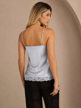 [Gråblå] SilkSilky-SE Spaghetti Strap V Neck Cami Toppar 002