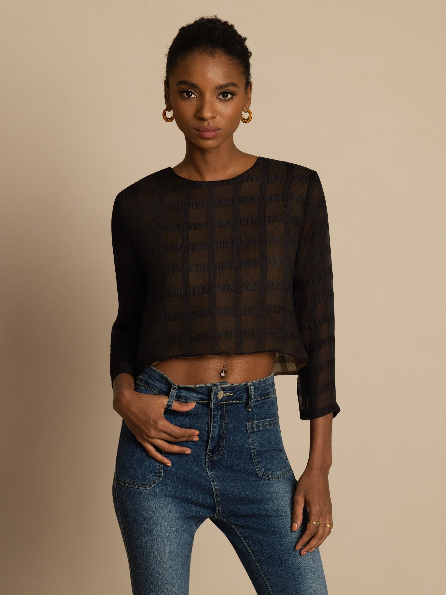 [Svart] SilkSilky-SE Blouse 003