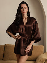 [Kaffe] SilkSilky-SE 3/4 Sleeve Dam Morgonrock 001