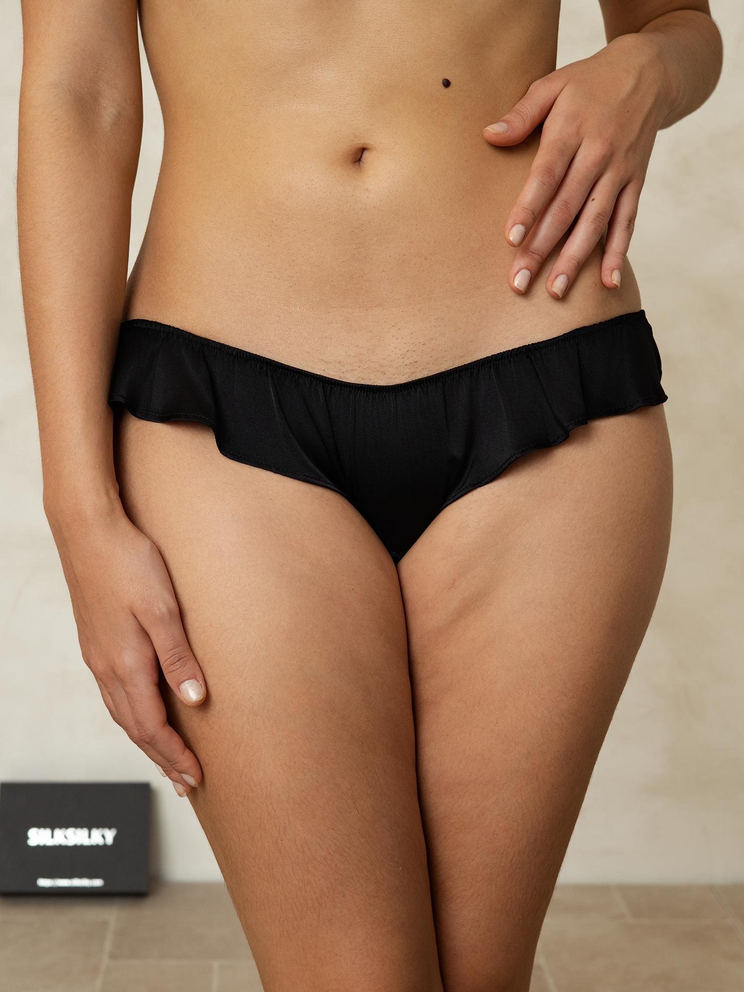 [Svart] SilkSilky-SE 19Momme Silke Panty 004