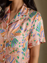 [Rosa Fauna] SilkSilky-SE Short Sleeve Notch Collar Dam Pyjama 006
