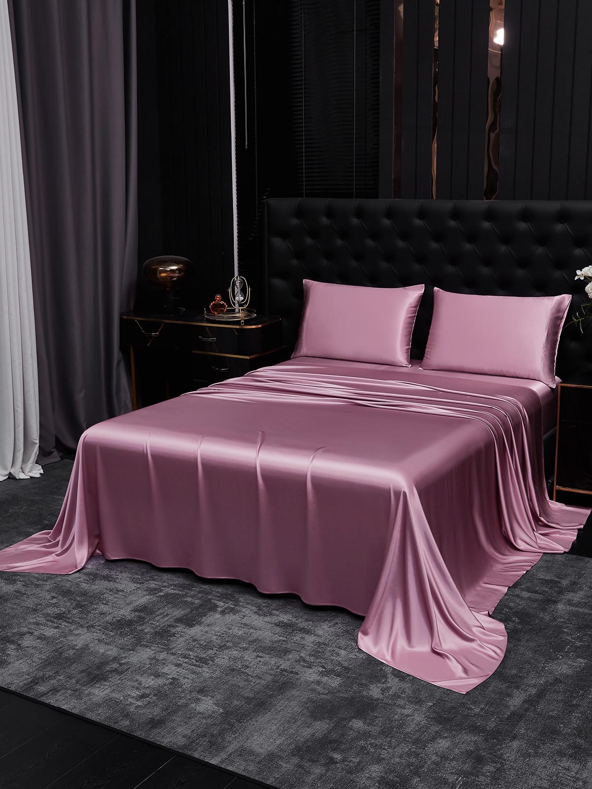 [Mauve Orkidé] SilkSilky-SE 22Momme Rent Silke Bedding Set 002