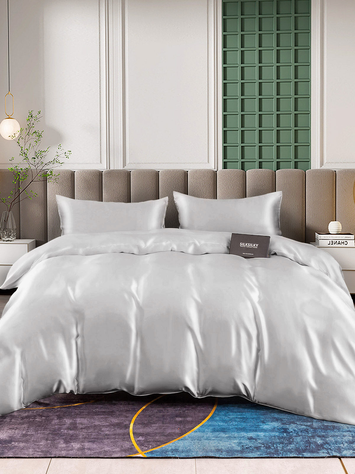 [Silver] SilkSilky-SE 25Momme Rent Silke Bedding Set 004