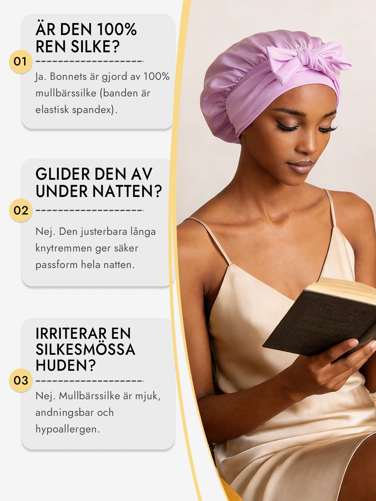 [Lavendel] SilkSilky-SE Rent Silke Sleep Cap 006