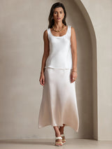 [Vit] SilkSilky-SE Sleeveless Cami Toppar 005