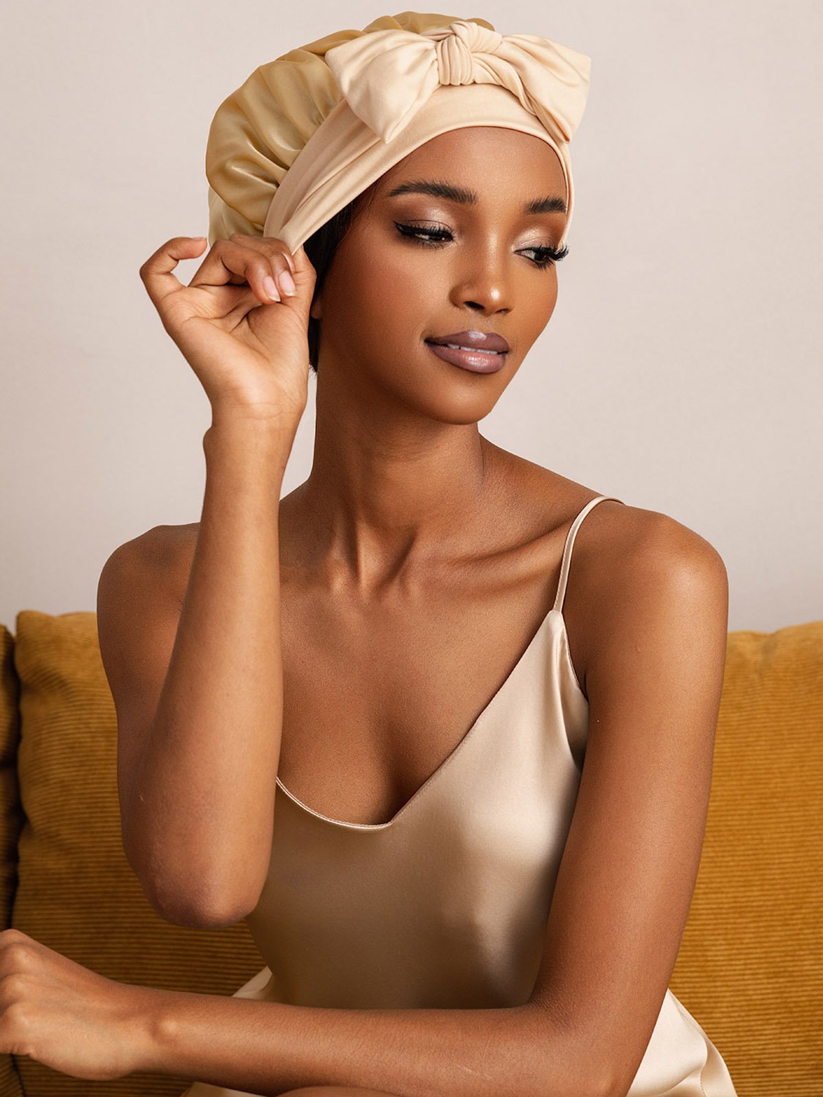 SilkSilky-SE Rent Silke Sleep Cap Champagne 001