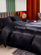 [Svart] SilkSilky-SE 25Momme Rent Silke Bedding Set 003