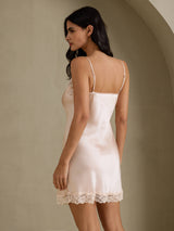 [Rosa] SilkSilky-SE Spaghetti Strap V Neck Nattlinne 002