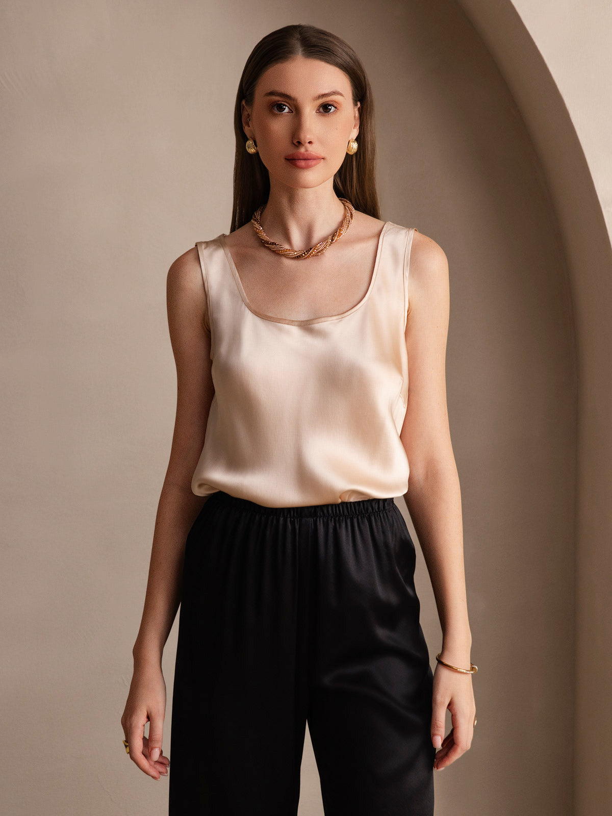 [Champagne] SilkSilky-SE 19Momme Silke Camisoles 006,