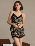 SilkSilky-SE Rent Silke V-Hals Camisole Set Leopard 003