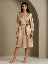 [Champagne] SilkSilky-SE 3/4 Sleeve Dam Morgonrock 003