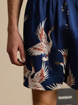 [Mörkblå] SilkSilky-SE 19Momme Mens Sleep Bottoms 004