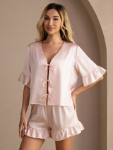 [Rosa] SilkSilky-SE Short Sleeve V Neck Dam Pyjama 003