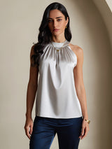 [Ljusgrå] SilkSilky-SE Sleeveless Halter Dam T-Shirt 003